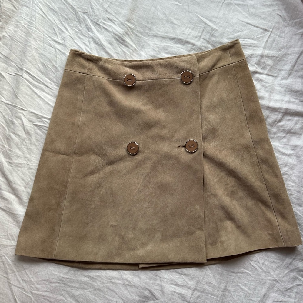 NWT: Ramy Brook 100% Suede Leather Skirt in Size 6